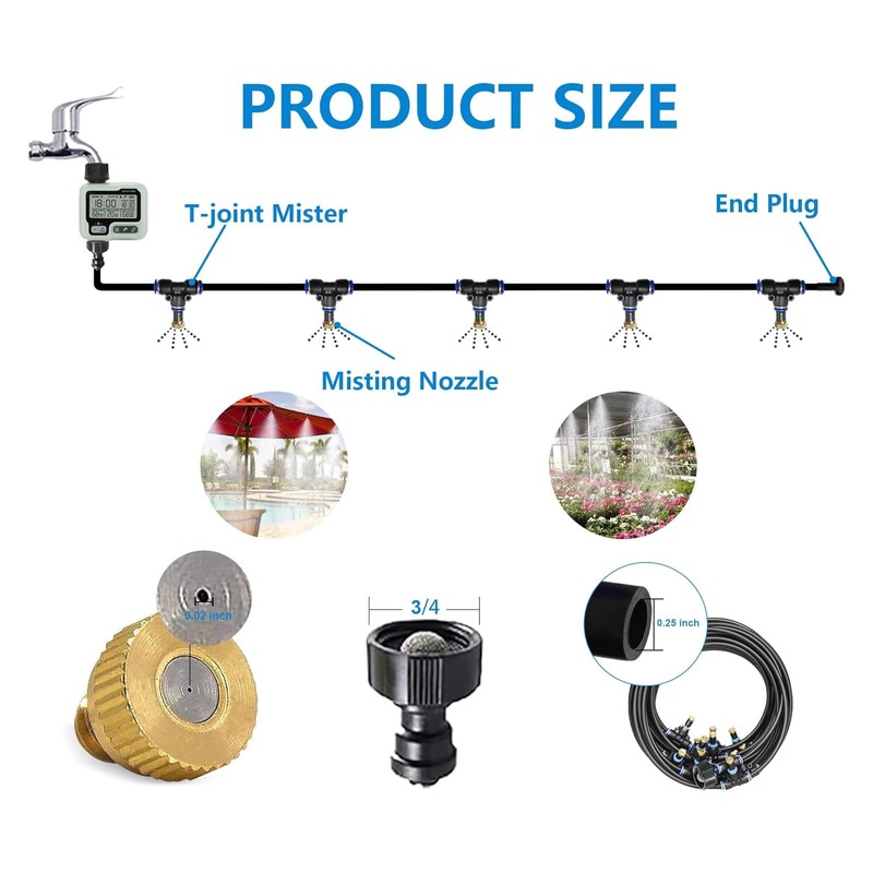 Automatic Outdoor Mister System for Outside Patio,Smart Misting Cooling System