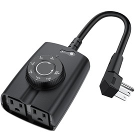 G-Homa G-Homa Dusk to Dawn Outdoor Timer for Light Sensor Timer Waterproof 2 Grounded Outlets Timers for Christmas Light, 15A 1/2HP, CSA Listed (Turns on After Dusk)