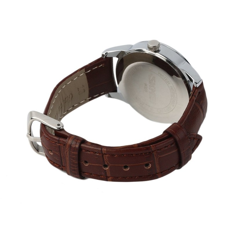 SKMEI -Watch SKMEI, Brown+Silver, Classic, vintage