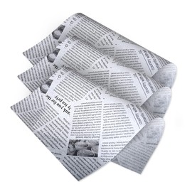 100 Pcs 9.8x9.8Inch Newsprint Wax Paper Sheets, Deli Paper Sheets, Newsprint Sandwich Wrap Paper, Greaseproof Deli Food Basket Liners (White)