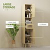 HOMCOM Tall Bathroom Storage Cabinet with Rattan Doors, Freestanding Bathroom