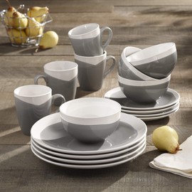 American Atelier Oasis 16 Piece Round Dinnerware Set, 10.5x10.5, Charcoal