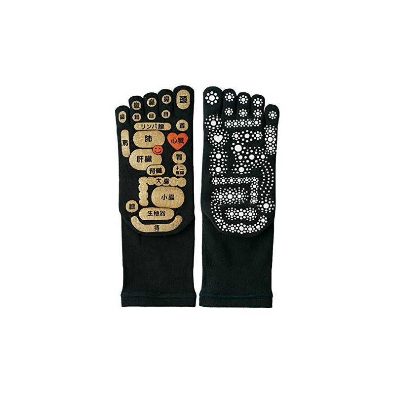 MIKASA Double-Sided Foot Socks, Black