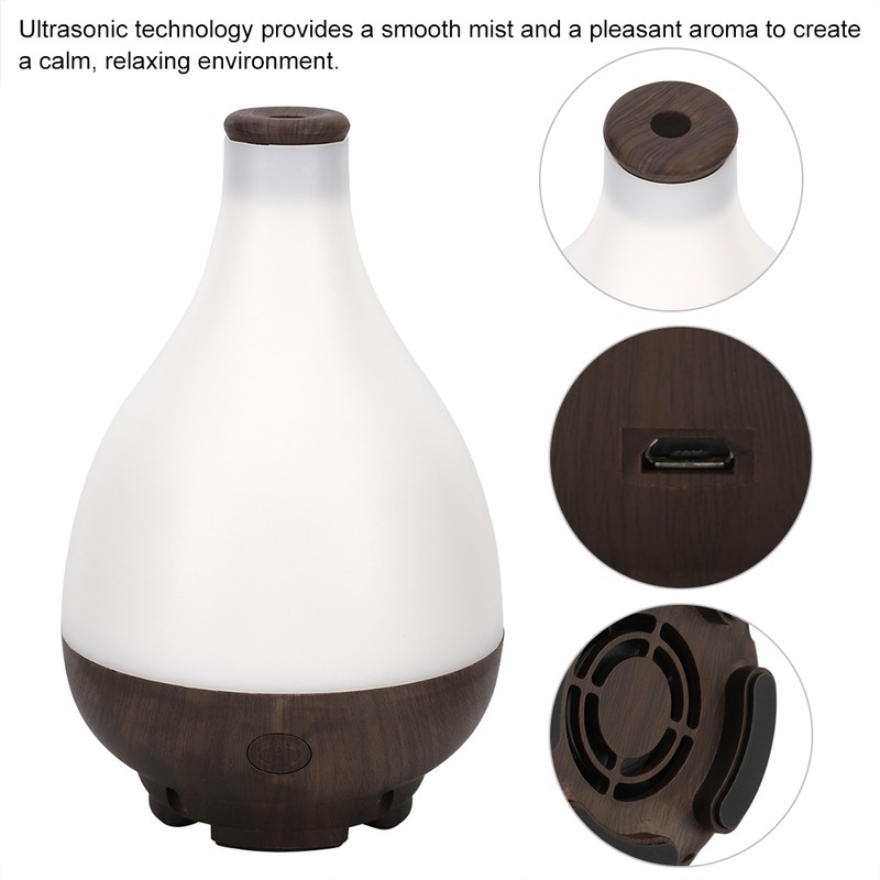 Ultrasonic Mini USB Humidifier Air Purifier Car Bedroom Office (Dark