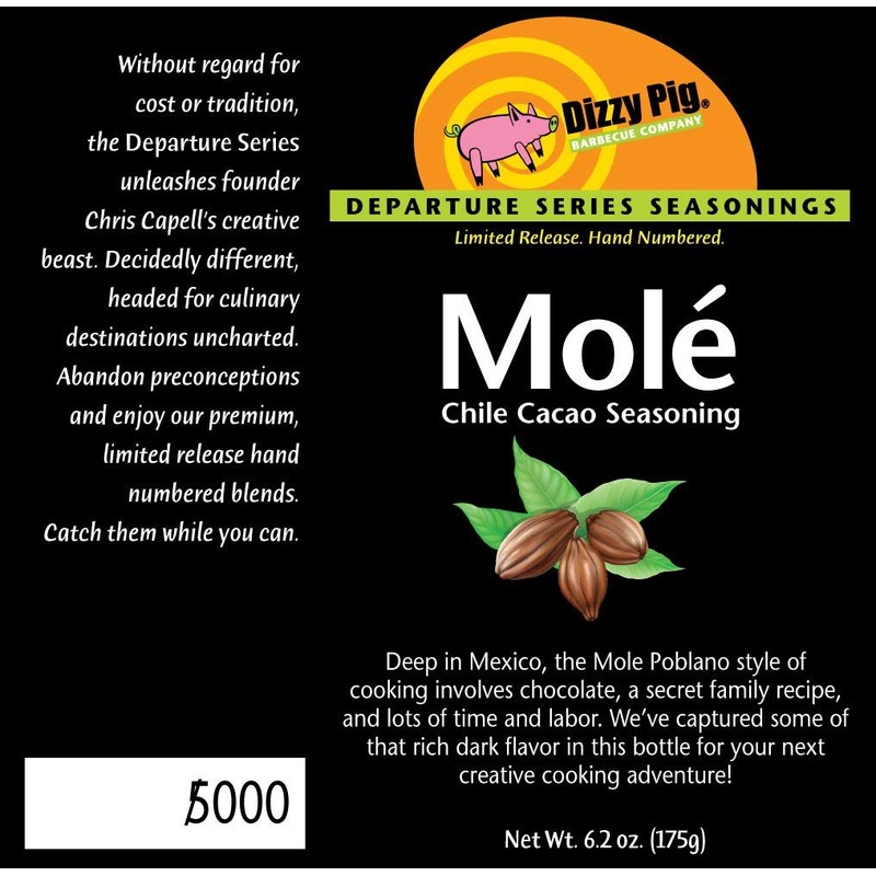 DIZZY PIG HOLY MOLE CACAO BAR-B-Q DRY RUB 6.7oz -