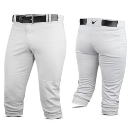 WEARCOG Boy's Baseball Knicker Pant | White Youth Knicker Semi-Relaxed Fit Baseball Pants | Large Size