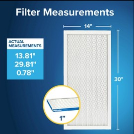 Filtrete 14x30x1 Air Filter, MERV 13, MPR 1900, Premium Allergen, Bacteria & Virus, 3-Month AC and Furnace Filter, Easy on Air Flow, 6 HVAC Filters (Actual Size 13.81 x 29.81 x 0.78 in)