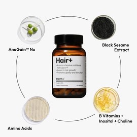 BIGVITA Hair+ | Vegan Gluten Free Haircare Supplements for Women and Men, Vitamins for Healthy Natural Faster Hair Growth:_3 Bottles