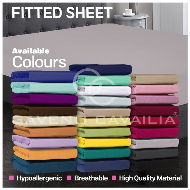 Premium Plain Dye Fitted Bed Sheet, Washable Bedding & Linen,