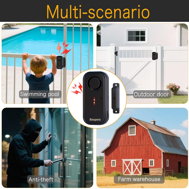 Personal Security Waterproof Door/Window Alarm - IP66 Waterproof with Remote
