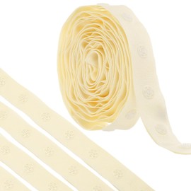 sourcing map 2 Yard Snap Button Tape for Sewing, Cotton Snap Button Trim Fastener Buckles Tape for Clothes Fabric DIY Craft, Beige