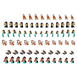 Princess Jasmine and Aladdin clear vinyl Peel and Stick (NOT Waterslide) nail art decals/stickers. Set of 60 by One Stop Nails.