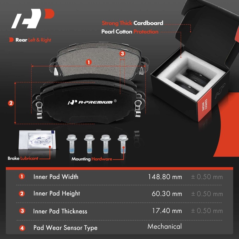 A-Premium Front & Rear Vented Disc Brake Rotors + Ceramic