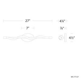 WAC Lighting dweLED, Jasmine 27in LED Bathroom Vanity or Wall Light 3000K in Chrome