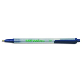 BIC ECOlutions Retractable Ball Pen, Medium Point (1.0 mm), Blue, 12 Pens