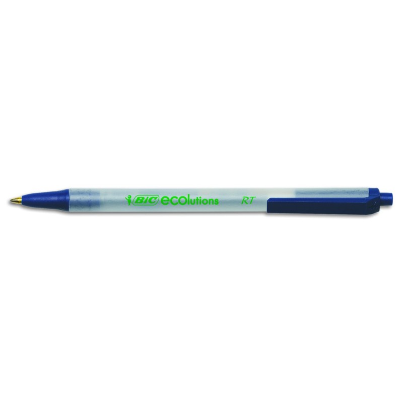 BIC ECOlutions Retractable Ball Pen, Medium Point (1.0 mm), Blue,