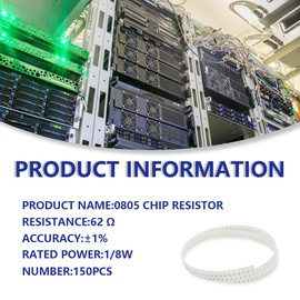 Innfeeltech 150pcs high quality SMD Resistor Kit 0805 1/8W 62 Ω ±1%