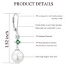 EJARY 10mm Pearl Earrings for Women 925 Sterling Silver Dangle
