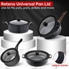 Granite-Black 10-11-12in Universal Lid for Pots,Pans,Skillets,Replacement Frying Pan Cover,Cookware Lids,Tempered