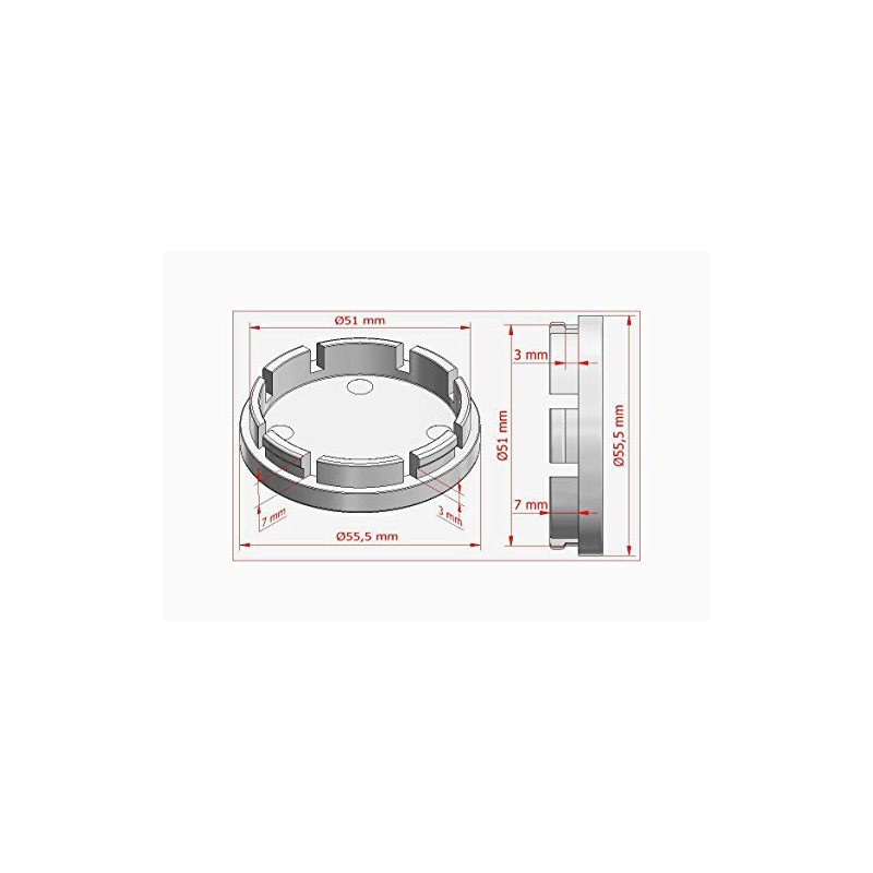 Hub Caps Pack of 4 x 55 mm Hub Caps
