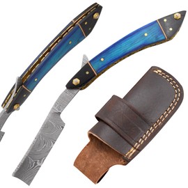 Old Ram Straight Razor | Straight Edge-Razor Sharp High Hardness Real Damascus Steel Cutthroat Straight Edge-Blade | Barber Razor (327)