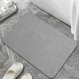 YCT - Bath Mats for Shower - Non Slip Bathroom Mat Set - Super Absorbent and Quick Drying Bath Rugs for Bathtub, Shower, Kitchen, Sink, 16.9"x27.2", Gray