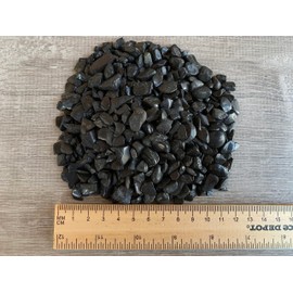Wholesale Natural Semi Tumbled Black Tourmaline Gemstone Chips, Crushed Mini Crystals, Undrilled Crystal Chips (Black Tourmaline, 1 Pound)