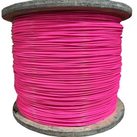 Lexco Cable 187316NPCC 250' Spool of 3/16" Neon Pink PVC Coated 1/8" 7x7 Galv...