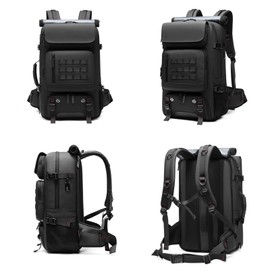 Fitzkor Travel backpack waterproof 17 inch Business Laptop Backpack Separate Shoe Bag USB charging port 50L outdoors backpack (Black)