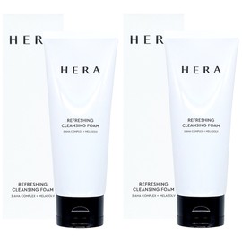 Hera 헤라 리프레싱 클렌징 폼 160g + 160g 저자극폼클렌징 멜라솔브 리뉴얼 Hera Refreshing Cleansing Foam 160g + 160g Low-Irritation Foam Cleansing Melasolve Renewal [Refreshing Cleansing Foam 160g + 160g (NEW)]