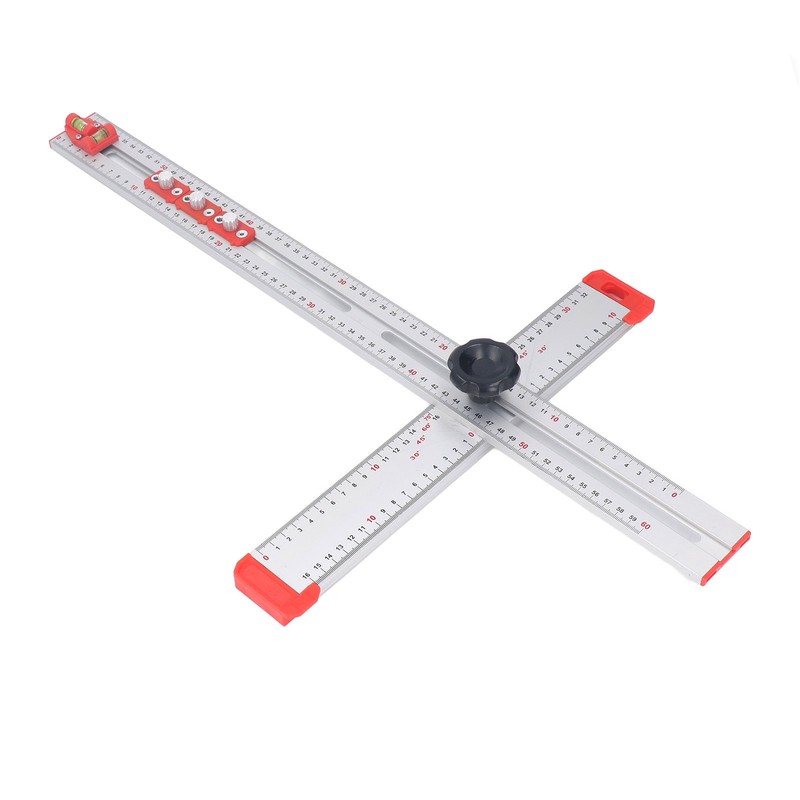 Woodworking Ruler Scribing Tool 2 In 1 Multifunctional Aluminum Alloy
