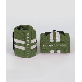STAMINA FITNESS Unisex - Adult Elastic Wrist Wraps, Military Green, Verde