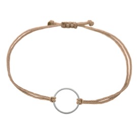 Selfmade Jewelry Women's Circle Silver Adjustable Macrame Bracelet Size Adjustable Includes Gift Packaging, Metal Metal macrame ribbon