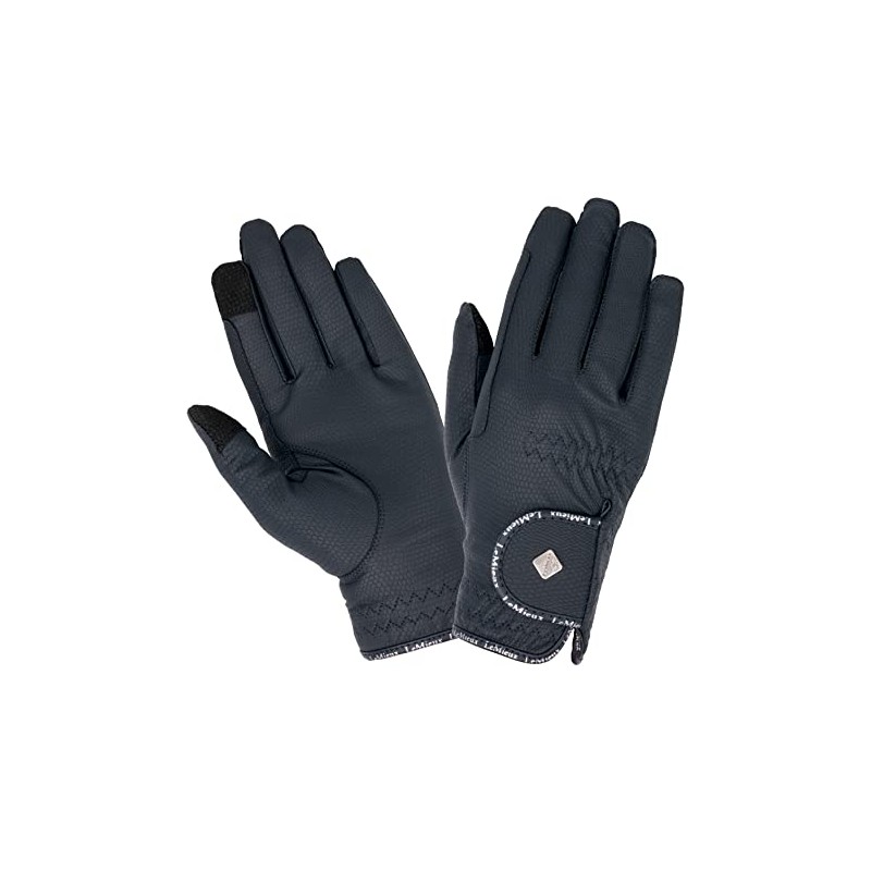 LeMieux Unisex Classic Riding Gloves in Black - Synthetic Leather