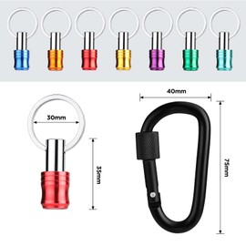 WORKPRO Bit Holder, Socket Holder, Driver Bit Set, 7 Color Set, Aluminum Alloy Material, Color Identification, Key Chain Fixed, Lightweight, Portable, Storage