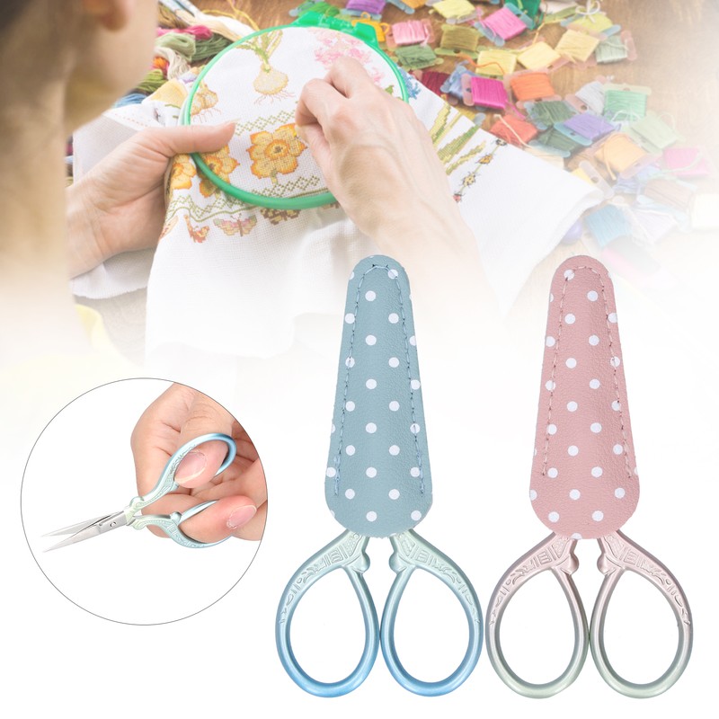 2Pcs Retro Scissors CrossStich Embroidery Sewing Yarn Thread Shears with