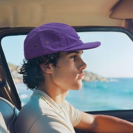 Clakllie Quick Dry 5 Panel Cap Quick-Drying Baseball Cap for Men Women Flat Brim Baseball Cap Lightweight UV Protection Cap Outdoor Camp Cap, CDGE-DFB3-Purple