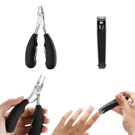 JYNXOR 2 Pcs Nagelknipser, Nail Clipper aus Edelstahl, Nagelschere, Scharf Nagelknipser Fußnägel für Dicke & Eingewachsene Fußnägel, Fingernagel Knipser mit Weichem Griff, für Männer und Frauen