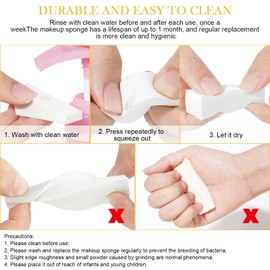 AUAUY 72 Pieces Makeup Sponge Set, Latex-Free Cosmetic Sponges, Small Reusable Beauty Blender Makeup Sponge for Liquid Foundation Powder Sun Protection and Cream (White)