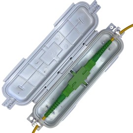 Fibershack - Fiber Optic Cable Splice Enclosure - 2 Pack - Dust & Water Resistant Fiber Optic Cable Pass Through Distribution Box Connects & Protects Your Cord from The Elements, Includes 4 couplers