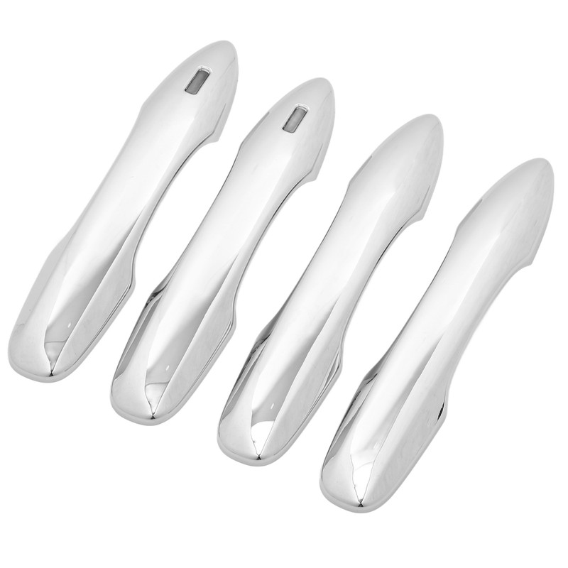 4PCS Exterior Door Handle Cover Trim ABS Chrome Self Adhesive