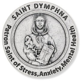 St St. Saint Dymphna Pocket Token Coin 1.2 with Prayer Catholic Patron Stress Anxiety Mental Health by Gifts Catholic, Inc.