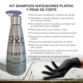 Kit Shampoo Matizador Morado Platino Kolor Shot Matizador de Canas y Cabello Rubio Platina el Cabello, Mechas Y Rayos, Cuidado del Cabello Teñido Cano