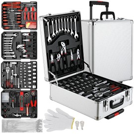 TLGREEN 799pcs Mechanic Tool Set with Aluminum Trolley Case,Home Repair Tool kit,Complete Tool Box Set for Home,Automotive,Dorm,Garage