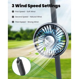 all-in-one_emporium ICARMOUNT Portable Golf Cart Fan USB Powered Cooling Fan for EZGO/Yamaha/Cl