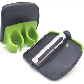 2pc Ergonomic Kitchen Vegetable Peeler, Green and Grey, Rubber Finger Grips