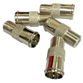 electrosmart Pack of 5 F Plug/Connector Push On Quick Release Adaptor - F Socket Female to Quick F Plug Easy Fit