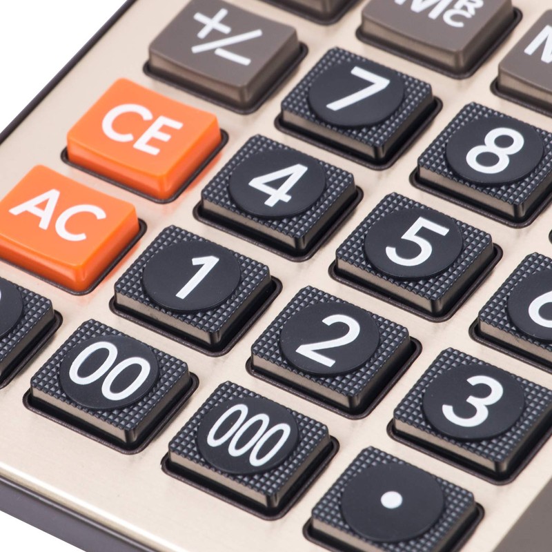 Mengshen Großer Rechner Solarbatterie Dual Power (Gold)