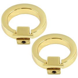 Seimneire 2 Pcs Gold Cabinet Pulls Ring Drawer Pulls, Metal Pulls Closet Door Handle, Small Dresser Pulls Furniture Handles for Bathroom Bedroom Dresser Cabinet (Dia 1.57 inches / 44mm)