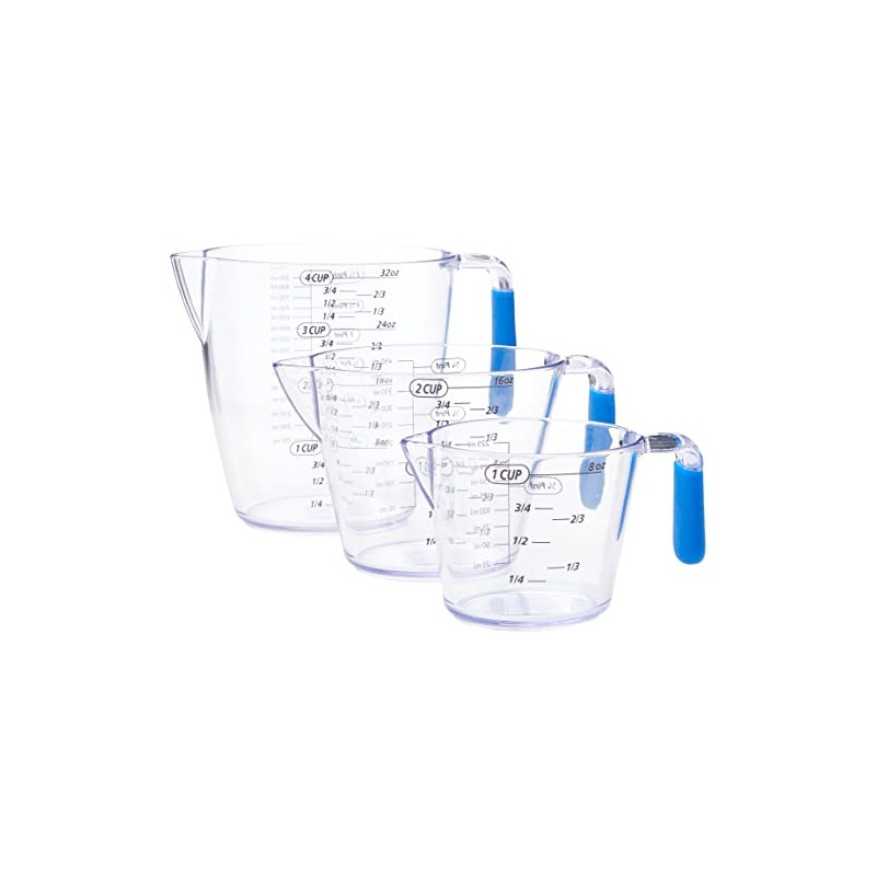 Colourworks CWMJUGSETBLU KitchenCraft 3 Piece Measuring Jug Set - Blue